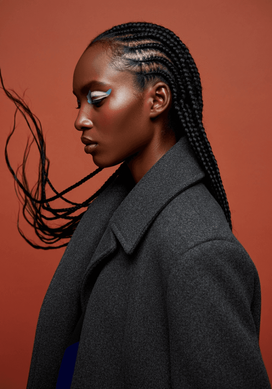A black female model